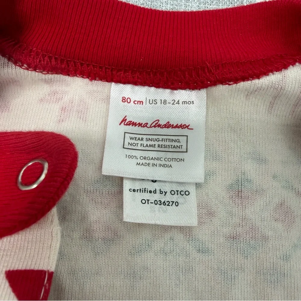 Hanna Andersson 18-24 Month Holiday Dear Deer Organic Cotton Zip Sleeper Pajamas